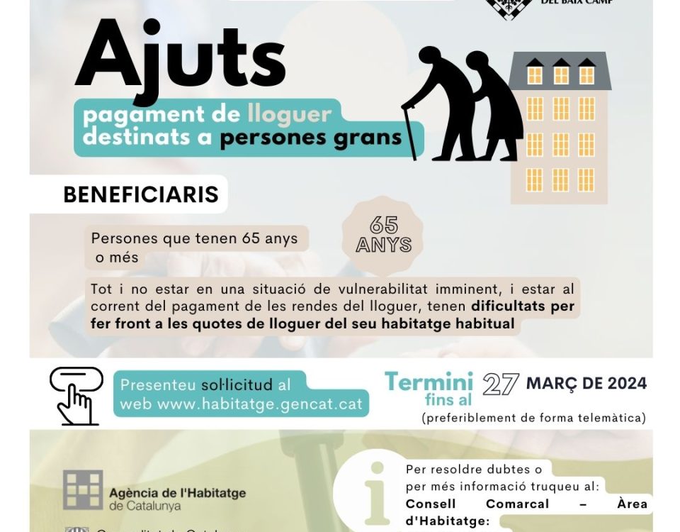 Ajuts lloguer majors de 65 anys 2024