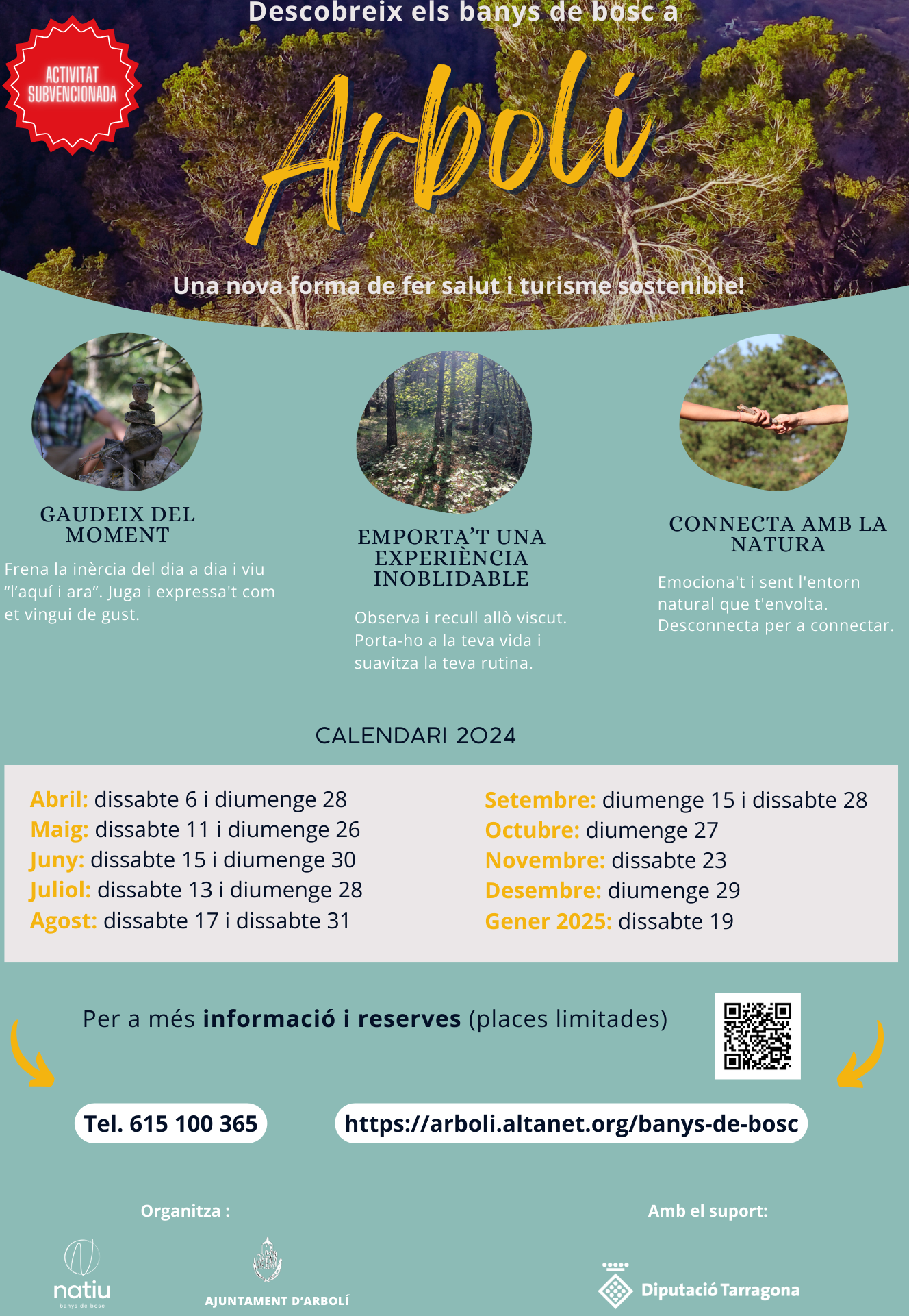 L‘Ajuntament d’Arbolí i Natiu s’uneixen per promoure el benestar a través dels banys de bosc