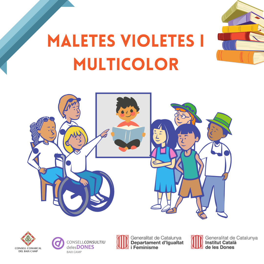 Maletes violeta i multicolors