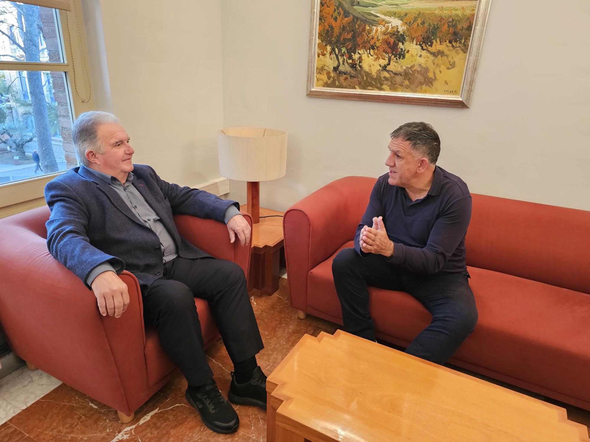 Trobada institucional entre el president de la Cambra de Comerç de Reus i el president del Consell Comarcal del Baix Camp.