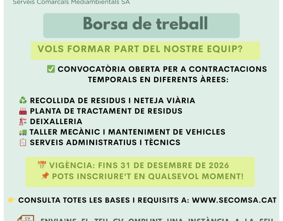 Borsa de treball de Secomsa
