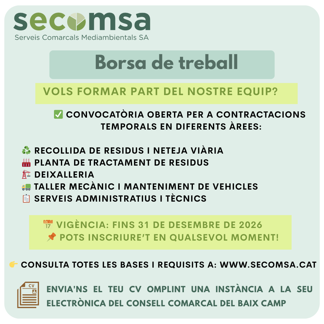 Borsa de treball de Secomsa