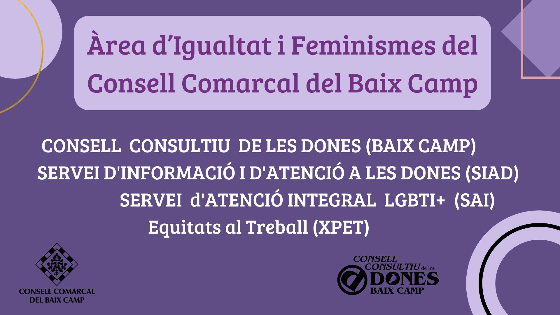 Àrea d'Igualtat i Feminismes del Consell Comarcal del Baix Camp