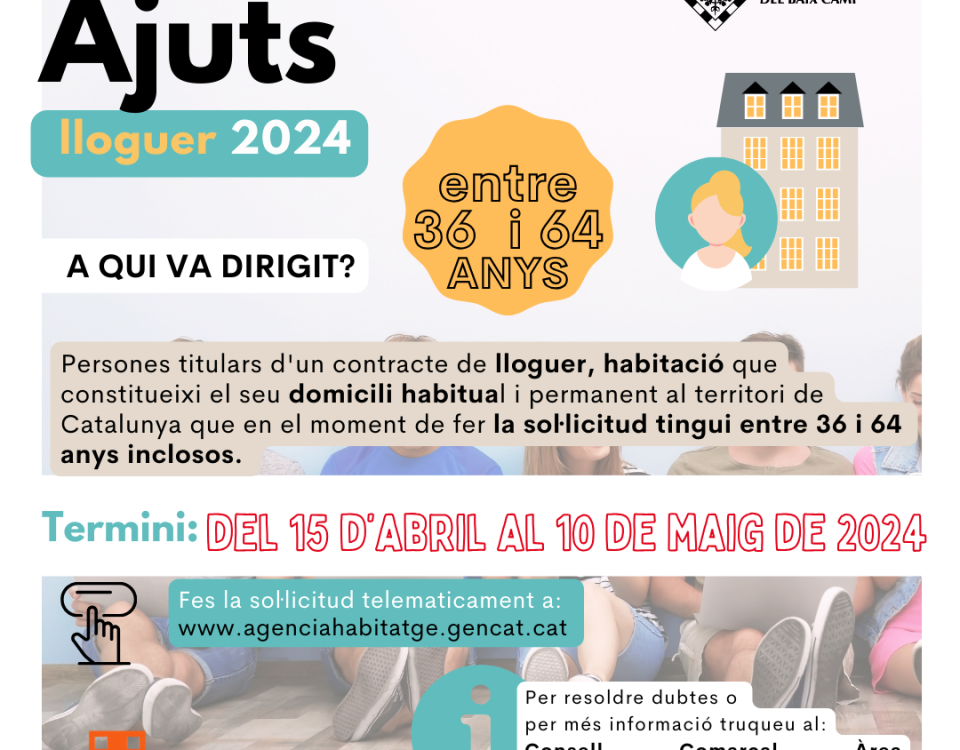 Ajuts al lloguer per a persones entre 36 i 64 anys.