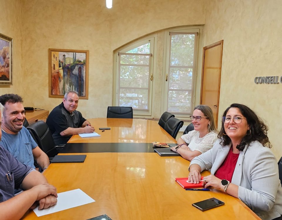 Un moment de la reunió entre el president del Consell Comarcal del Baix Camp i la secretària d'Habitatge de la Generalitat